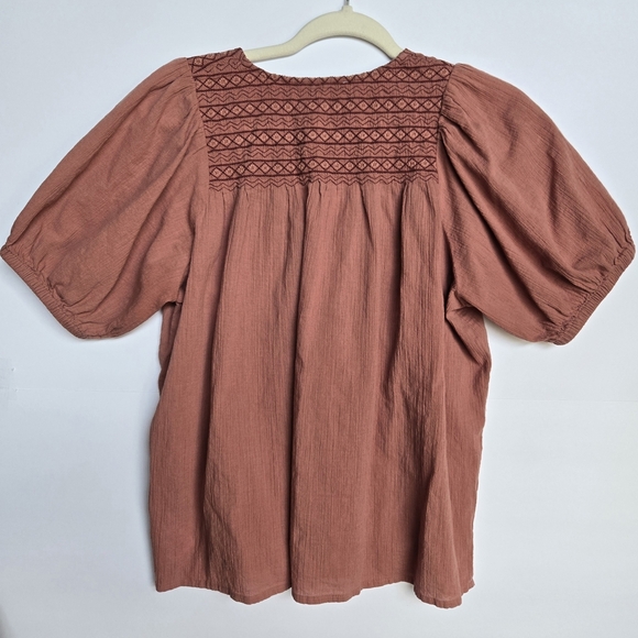 Madewell, Rust Embroidered Women's Top. Size S - Picture 6 of 8